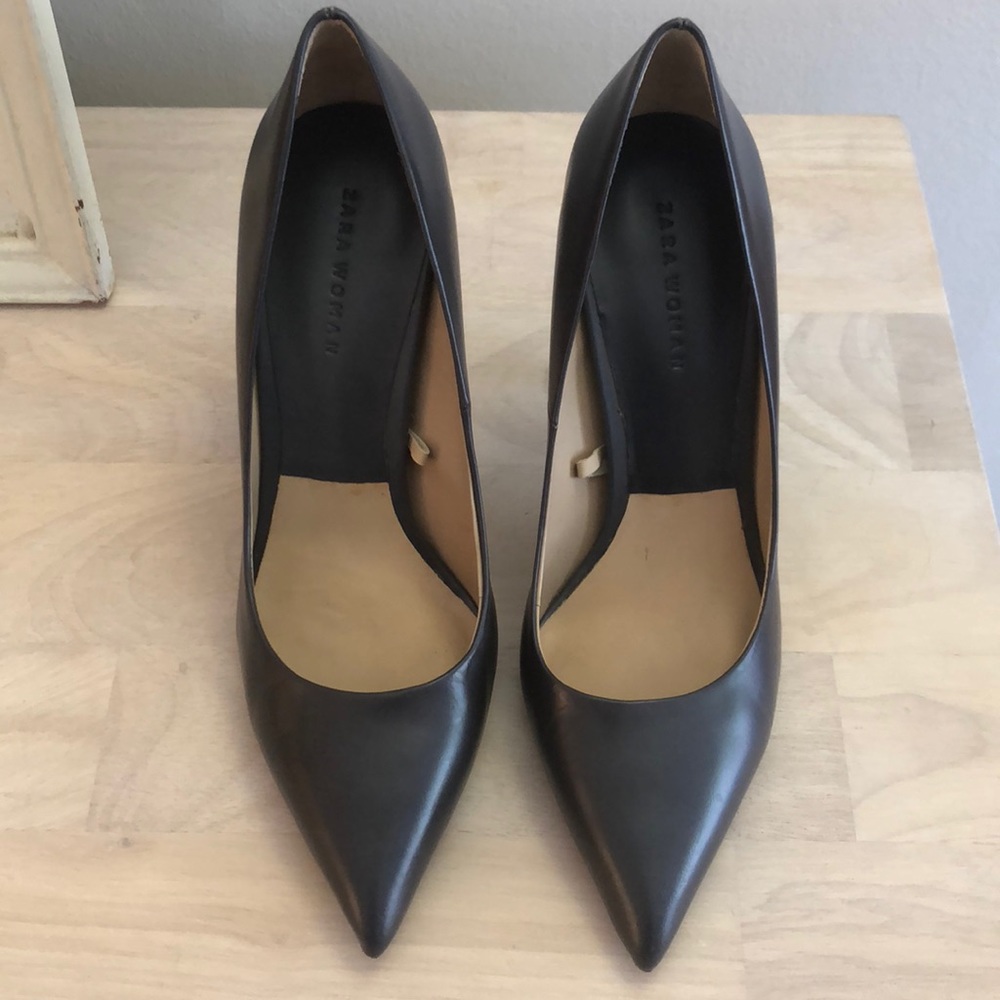 Charcoal Zara pointed toe pumps